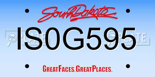 IS0G595 South Dakota License Plate