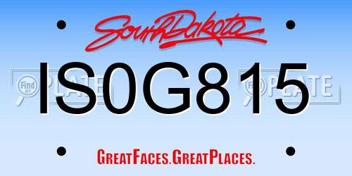 IS0G815 South Dakota License Plate