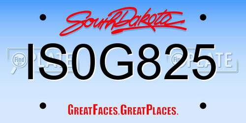 IS0G825 South Dakota License Plate