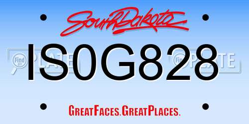 IS0G828 South Dakota License Plate