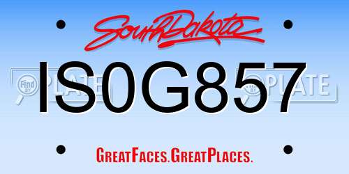 IS0G857 South Dakota License Plate