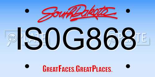 IS0G868 South Dakota License Plate