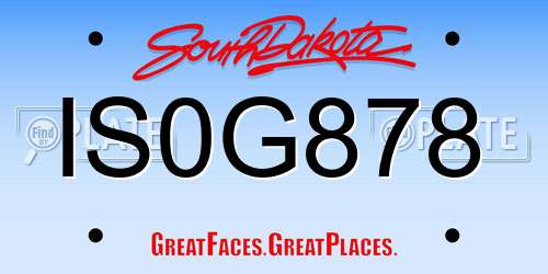 IS0G878 South Dakota License Plate