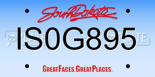 IS0G895 South Dakota License Plate