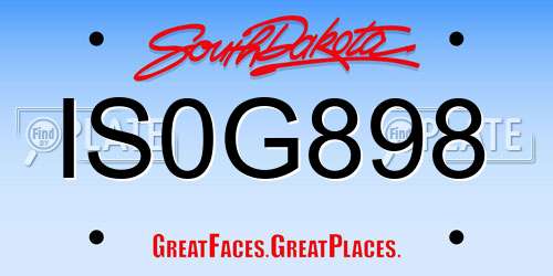 IS0G898 South Dakota License Plate