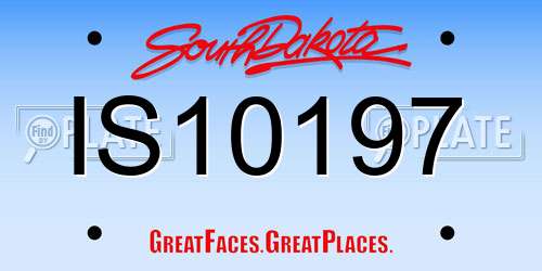 IS10197 South Dakota License Plate