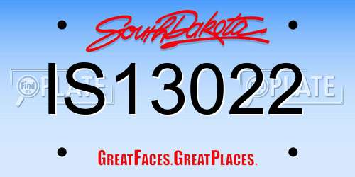 IS13022 South Dakota License Plate