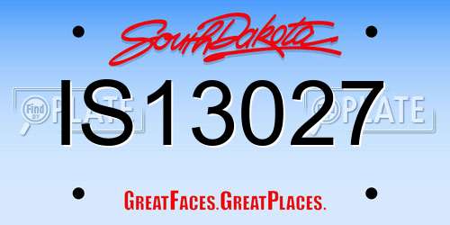 IS13027 South Dakota License Plate