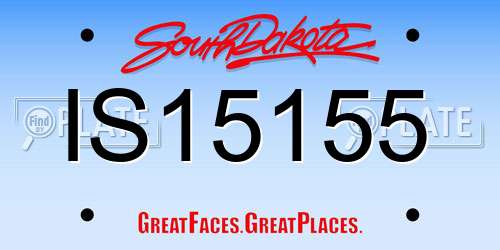 IS15155 South Dakota License Plate