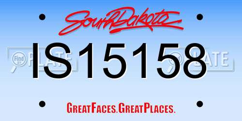 IS15158 South Dakota License Plate