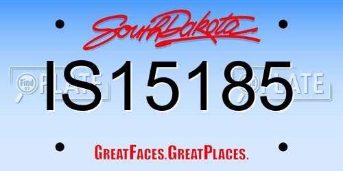IS15185 South Dakota License Plate