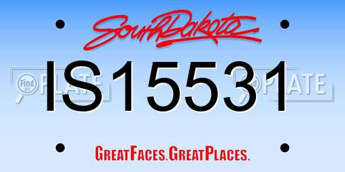 IS15531 South Dakota License Plate