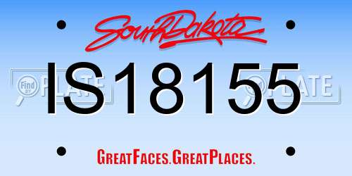 IS18155 South Dakota License Plate