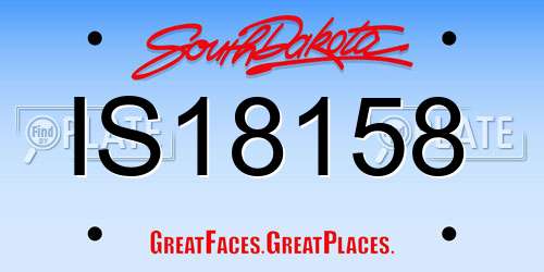 IS18158 South Dakota License Plate