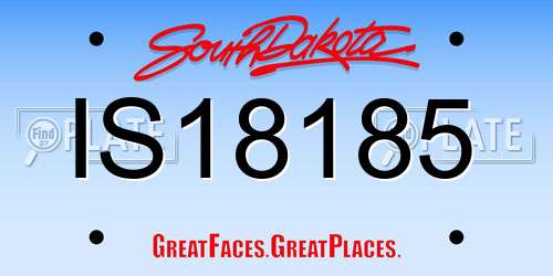 IS18185 South Dakota License Plate