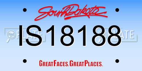 IS18188 South Dakota License Plate