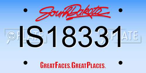 IS18331 South Dakota License Plate
