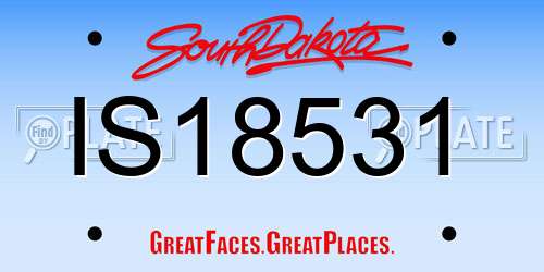IS18531 South Dakota License Plate