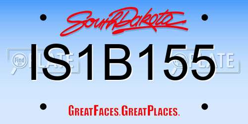 IS1B155 South Dakota License Plate