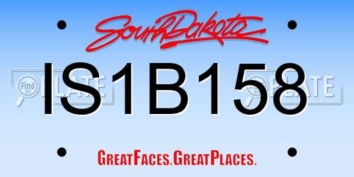 IS1B158 South Dakota License Plate
