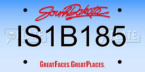 IS1B185 South Dakota License Plate