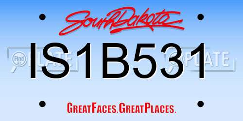 IS1B531 South Dakota License Plate