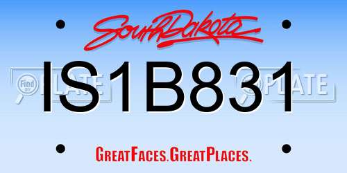 IS1B831 South Dakota License Plate