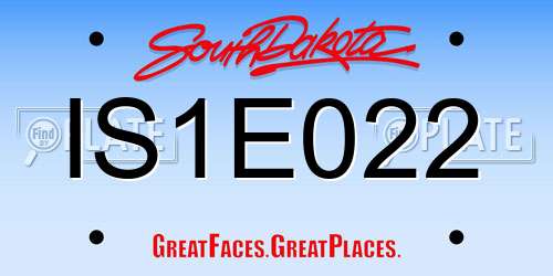 IS1E022 South Dakota License Plate