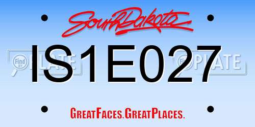 IS1E027 South Dakota License Plate