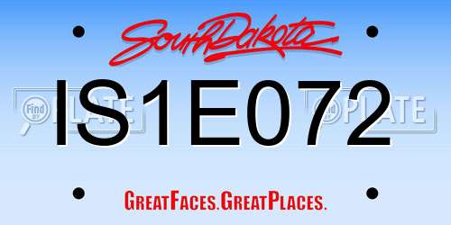 IS1E072 South Dakota License Plate