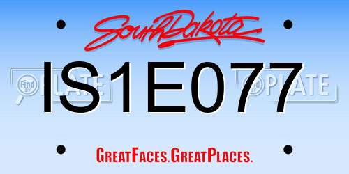 IS1E077 South Dakota License Plate