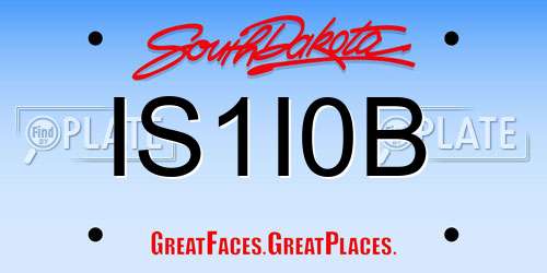 IS1I0B South Dakota License Plate