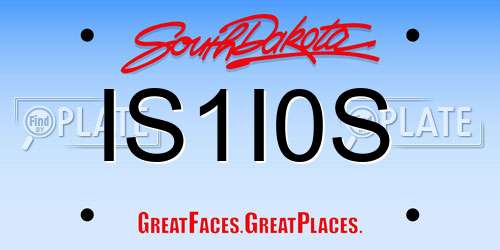 IS1I0S South Dakota License Plate