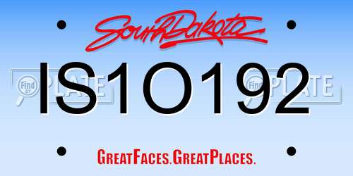 IS1O192 South Dakota License Plate