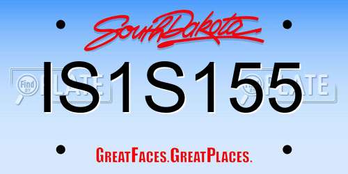 IS1S155 South Dakota License Plate
