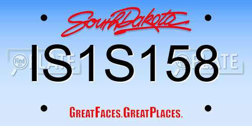 IS1S158 South Dakota License Plate
