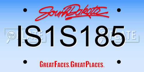 IS1S185 South Dakota License Plate