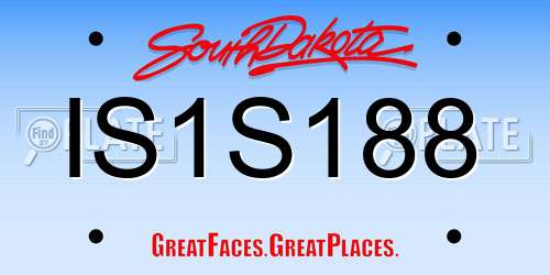 IS1S188 South Dakota License Plate