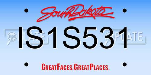 IS1S531 South Dakota License Plate