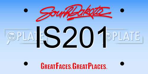 IS201 South Dakota License Plate
