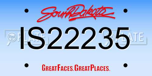 IS22235 South Dakota License Plate