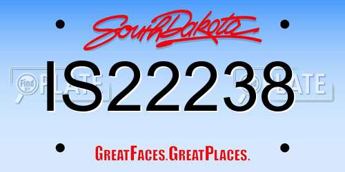 IS22238 South Dakota License Plate