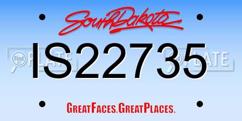 IS22735 South Dakota License Plate