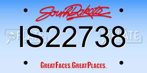 IS22738 South Dakota License Plate