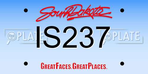 IS237 South Dakota License Plate