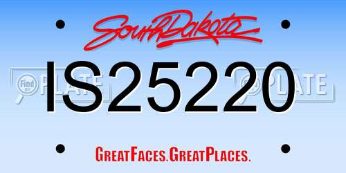 IS25220 South Dakota License Plate