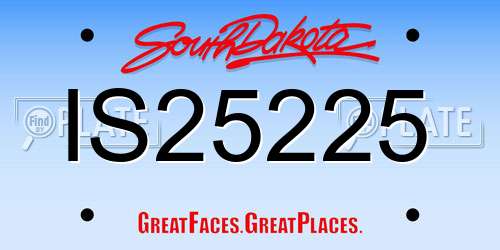 IS25225 South Dakota License Plate
