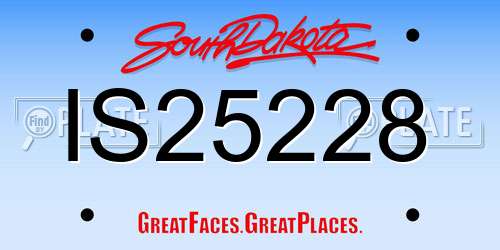 IS25228 South Dakota License Plate