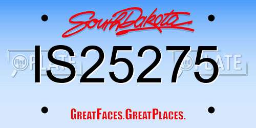 IS25275 South Dakota License Plate