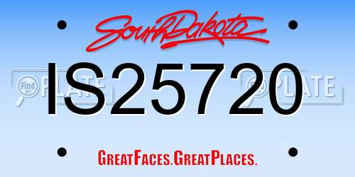 IS25720 South Dakota License Plate